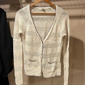 Lucky Brand Cream Open-Knit Cardigan